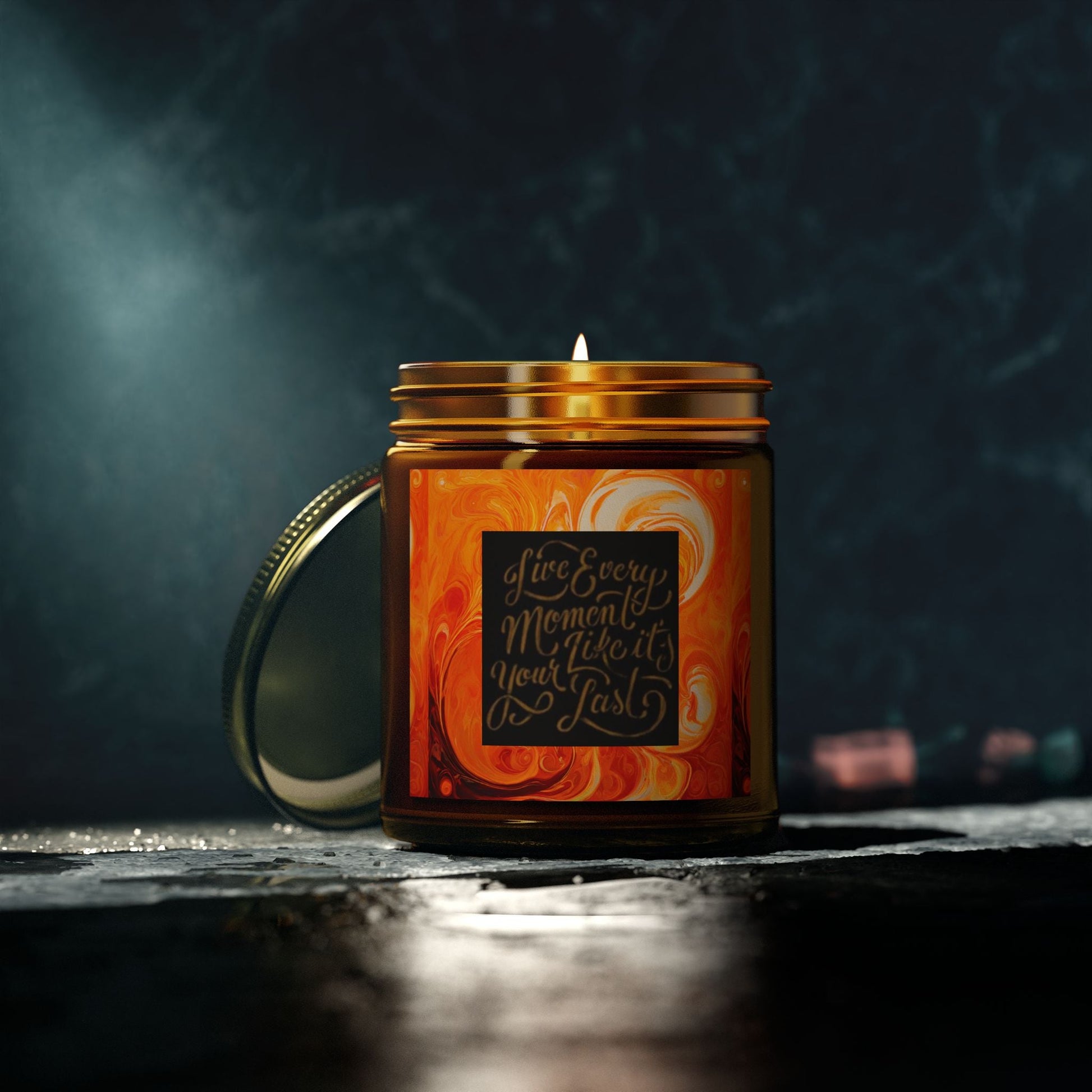 Live Every Moment Scented Candle - Coconut Apricot Wax (4oz, 9oz) - S-Mart Shop Smart Treasures