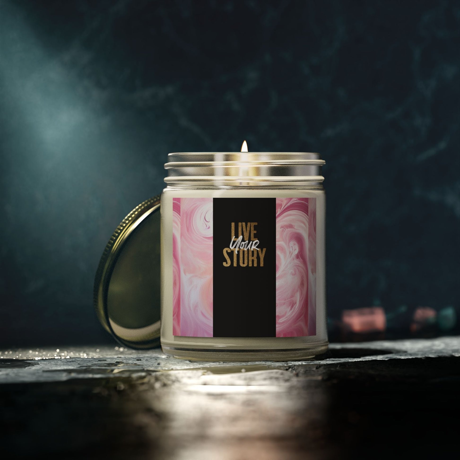 Live Your Story Scented Candle - Coconut Apricot Wax (4oz, 9oz) - Relaxing Home Fragrance for Any Occasion - S-Mart Shop Smart Treasures