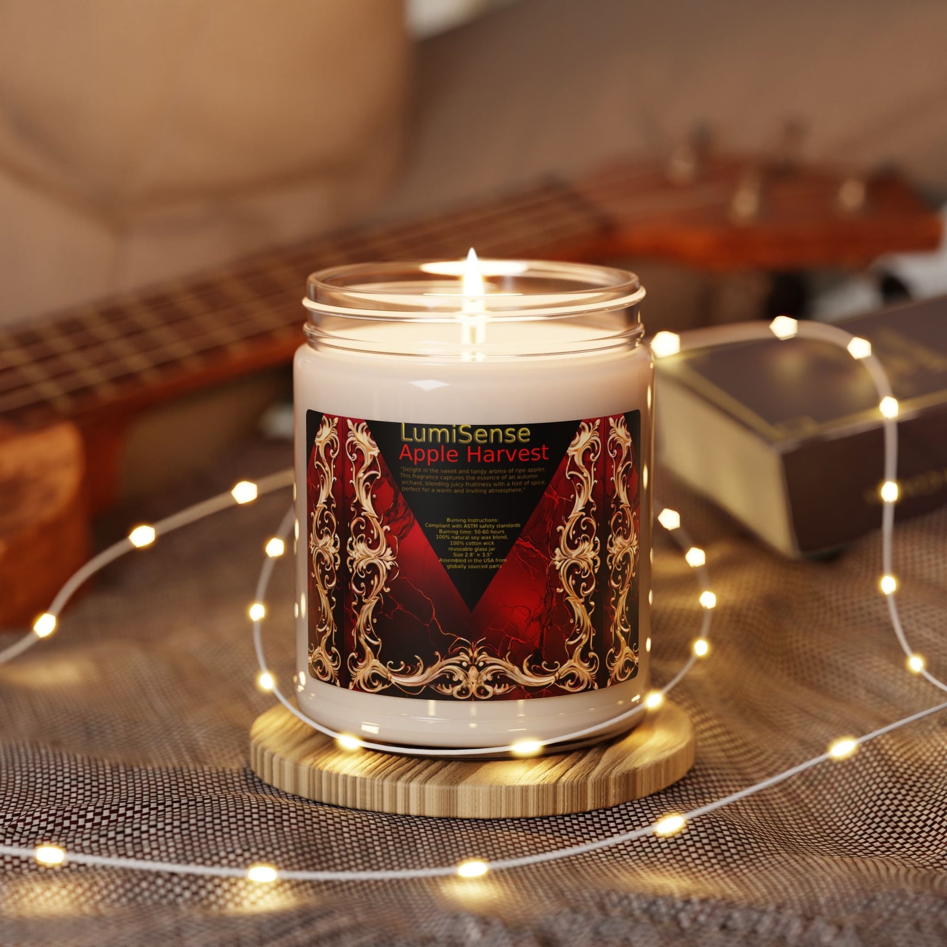 LumiSense Apple Harvest Scented Soy Candle - 9oz - Cozy Fall Aroma for Home Decor - S-Mart Shop Smart Treasures