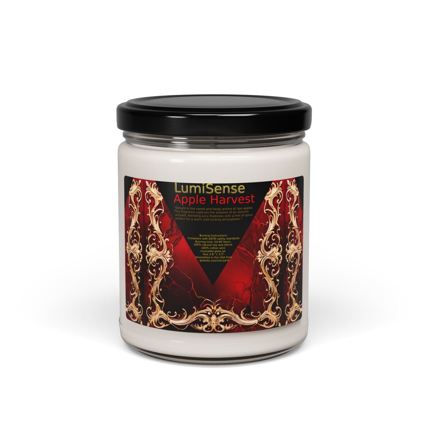 LumiSense Apple Harvest Scented Soy Candle - 9oz - Cozy Fall Aroma for Home Decor - S-Mart Shop Smart Treasures
