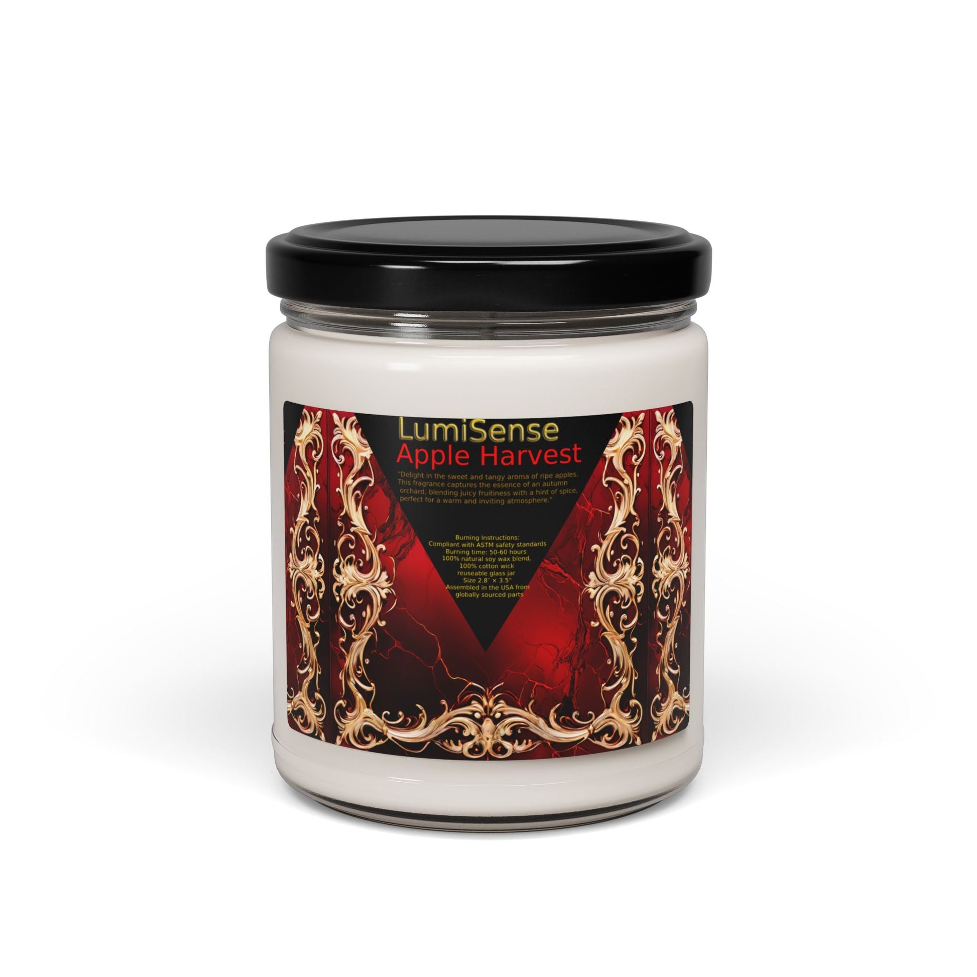 LumiSense Apple Harvest Scented Soy Candle - 9oz - Cozy Fall Aroma for Home Decor - S-Mart Shop Smart Treasures