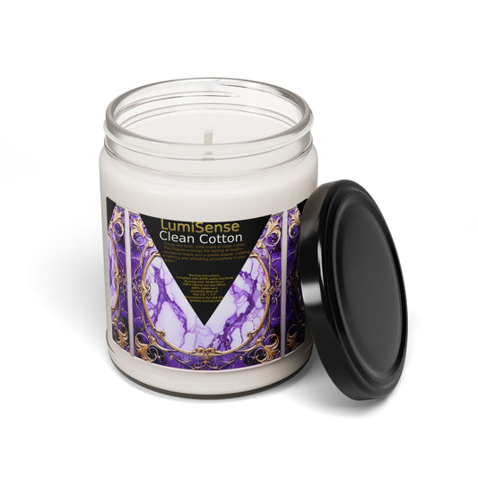 LumiSense Clean Cotton Scented Soy Candle - 9oz Aromatherapy Candle for Relaxation and Home Décor - S-Mart Shop Smart Treasures