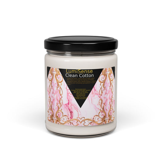 LumiSense Clean Cotton Scented Soy Candle - 9oz Elegant Home Fragrance - S-Mart Shop Smart Treasures