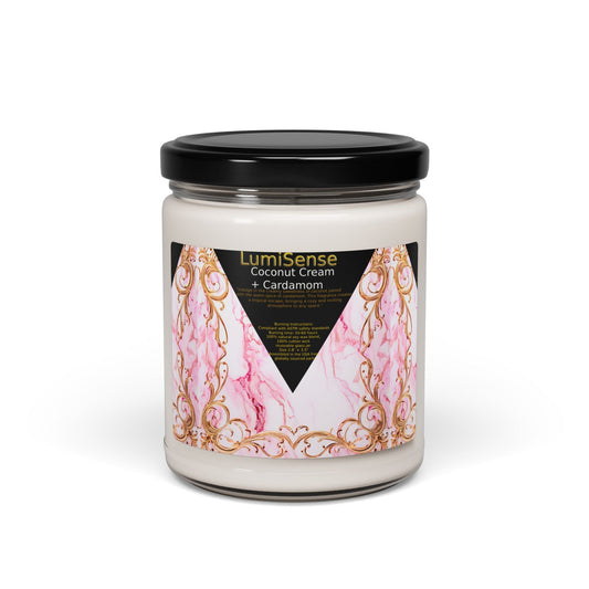 LumiSense Coconut Cream + Cardamom Scented Soy Candle - 9oz - S-Mart Shop Smart Treasures