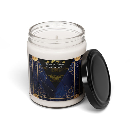 LumiSense Coconut Cream & Cardamom Scented Soy Candle - 9oz Aromatherapy Delight - S-Mart Shop Smart Treasures