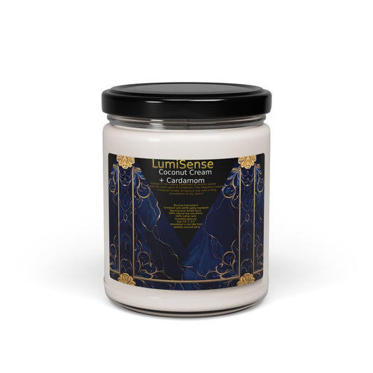 LumiSense Coconut Cream & Cardamom Scented Soy Candle - 9oz Aromatherapy Delight - S-Mart Shop Smart Treasures