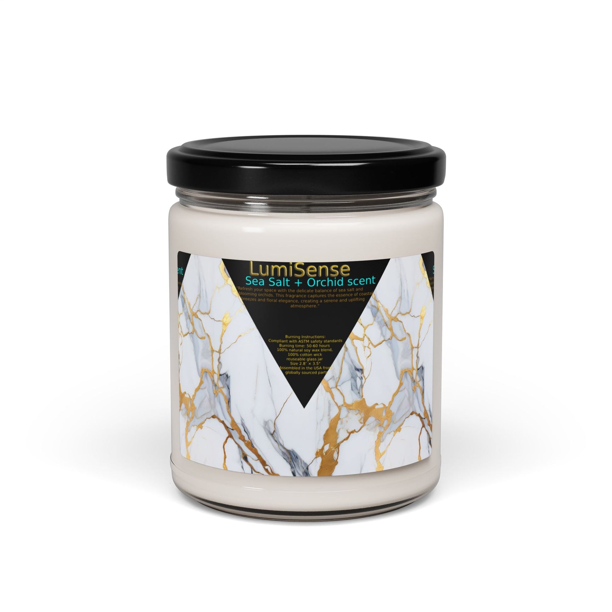 LumiSense Scented Soy Candle - Sea Salt & Orchid Aroma | Relaxing Home Décor - S-Mart Shop Smart Treasures