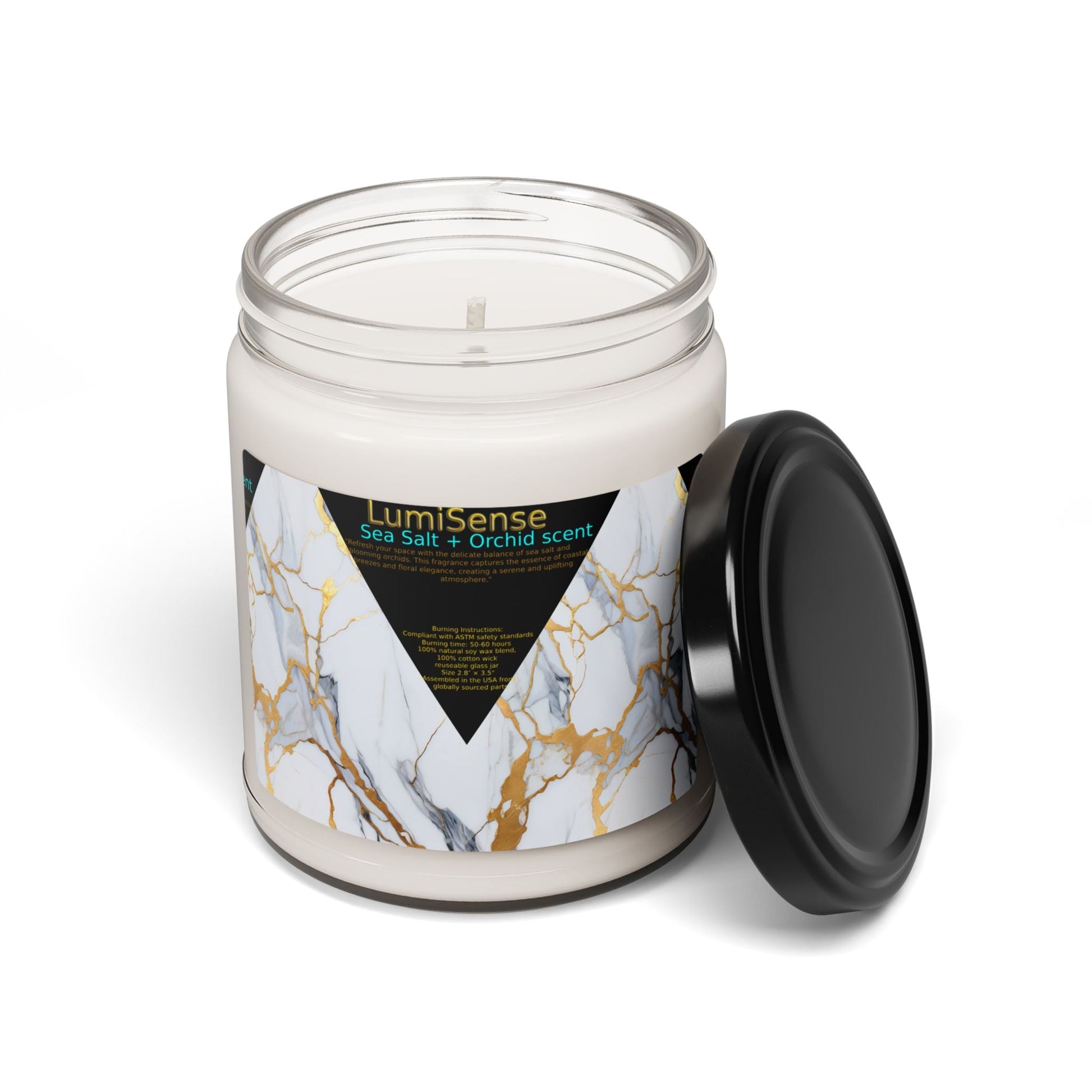 LumiSense Scented Soy Candle - Sea Salt & Orchid Aroma | Relaxing Home Décor - S-Mart Shop Smart Treasures