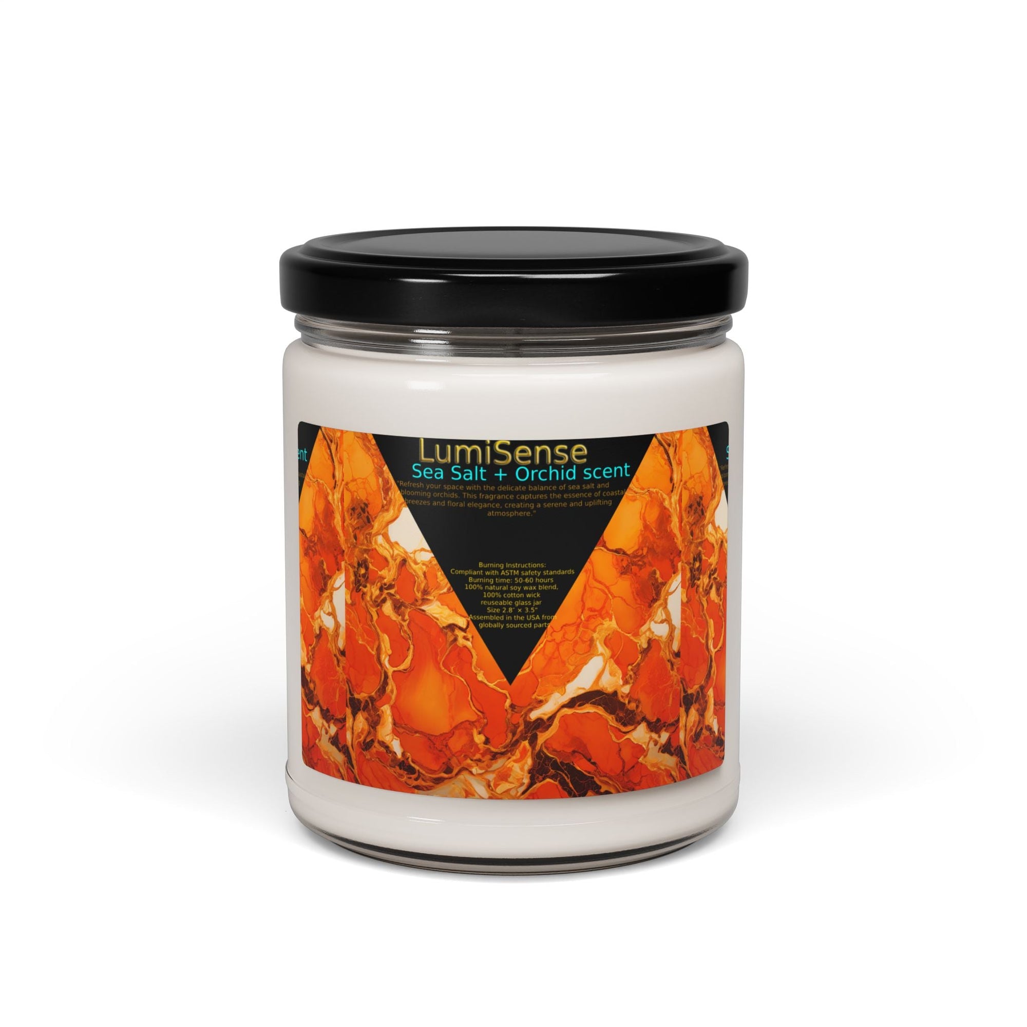 LumiSense Sea Salt + Orchid Scented Soy Candle - 9oz Aromatherapy - S - Mart Shop Smart Treasures