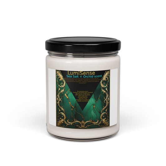 LumiSense Sea Salt + Orchid Scented Soy Candle - Luxurious Home Fragrance, 9oz - S-Mart Shop Smart Treasures