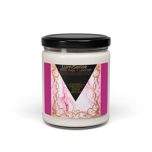 LumiSense White Sage + Lavender Scented Soy Candle - 9oz Relaxation Gift - S-Mart Shop Smart Treasures