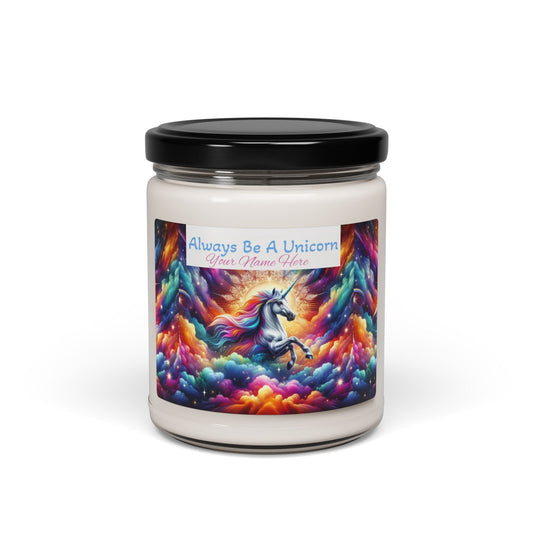 Magical Unicorn Always Be A Unicorn Design, Soy Candle 9oz - S-Mart Shop Smart Treasures