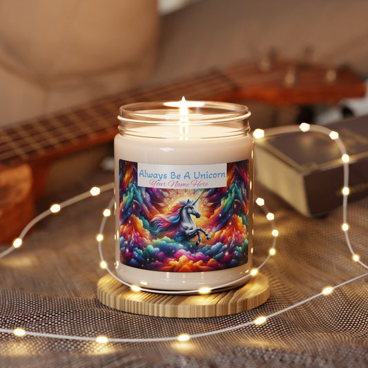 Magical Unicorn Always Be A Unicorn Design, Soy Candle 9oz - S-Mart Shop Smart Treasures