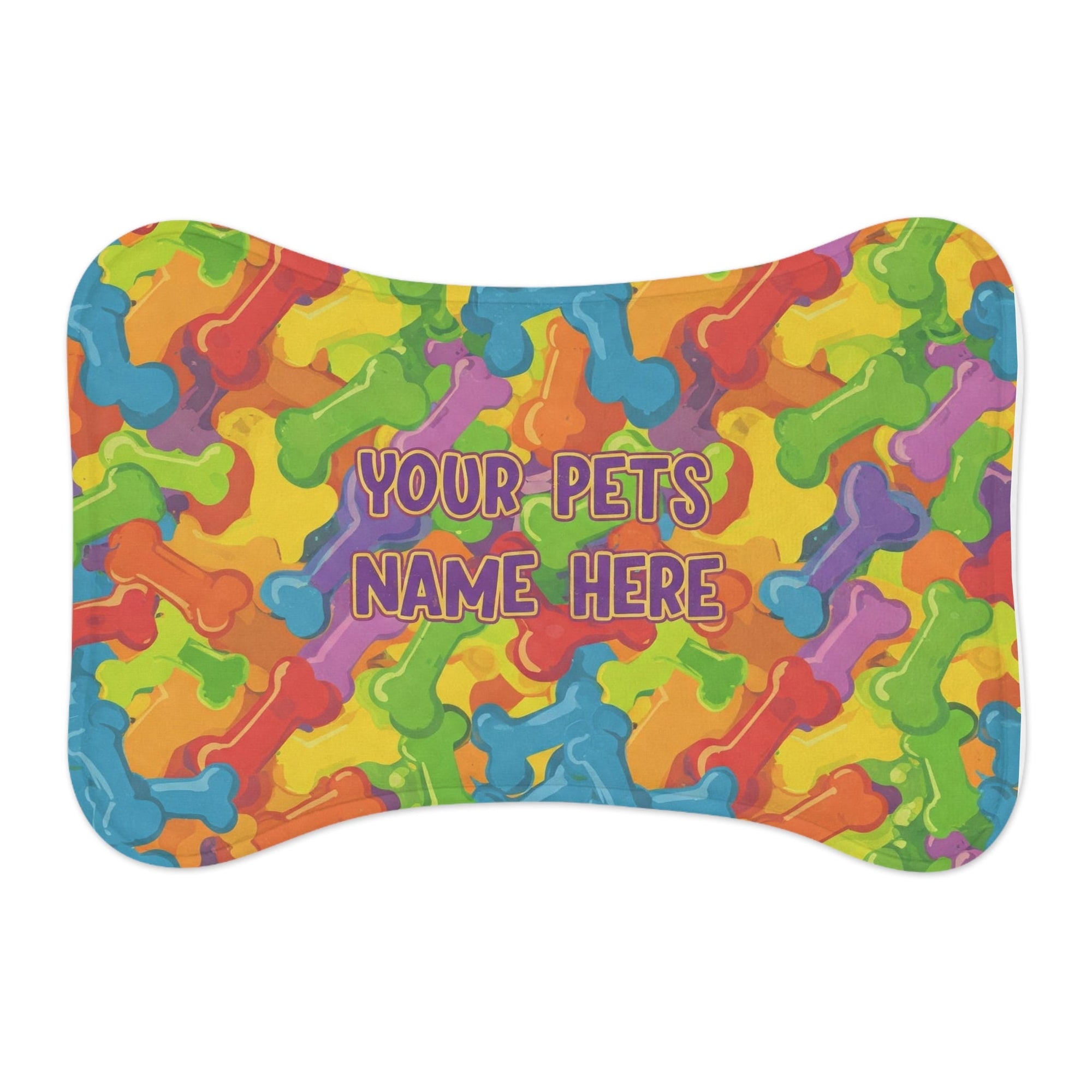 Personalized Colorful Pet Feeding Mat - Customizable with Your Pet's Name - S - Mart Shop Smart Treasures