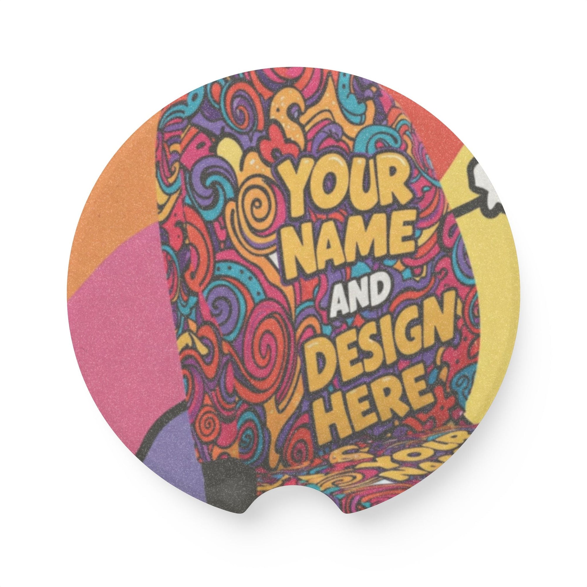 Personalized Soapstone Car Coaster - Unique Colorful Design for Your Vehicle - S - Mart Shop Smart Treasures