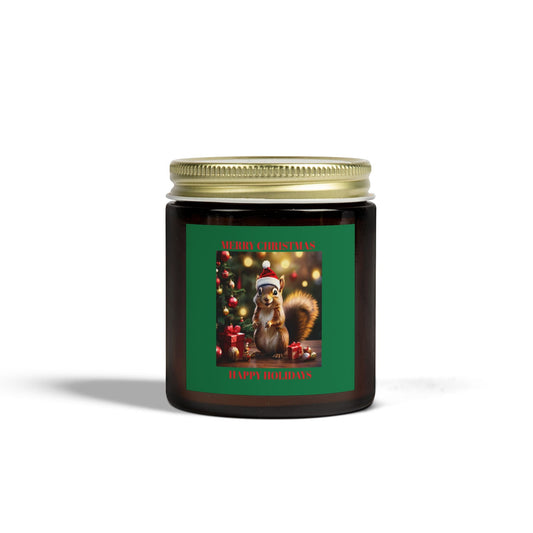 Scented Candles - Merry Christmas Holiday Decor with Festive Squirrel - S-Mart Shop Smart Treasures