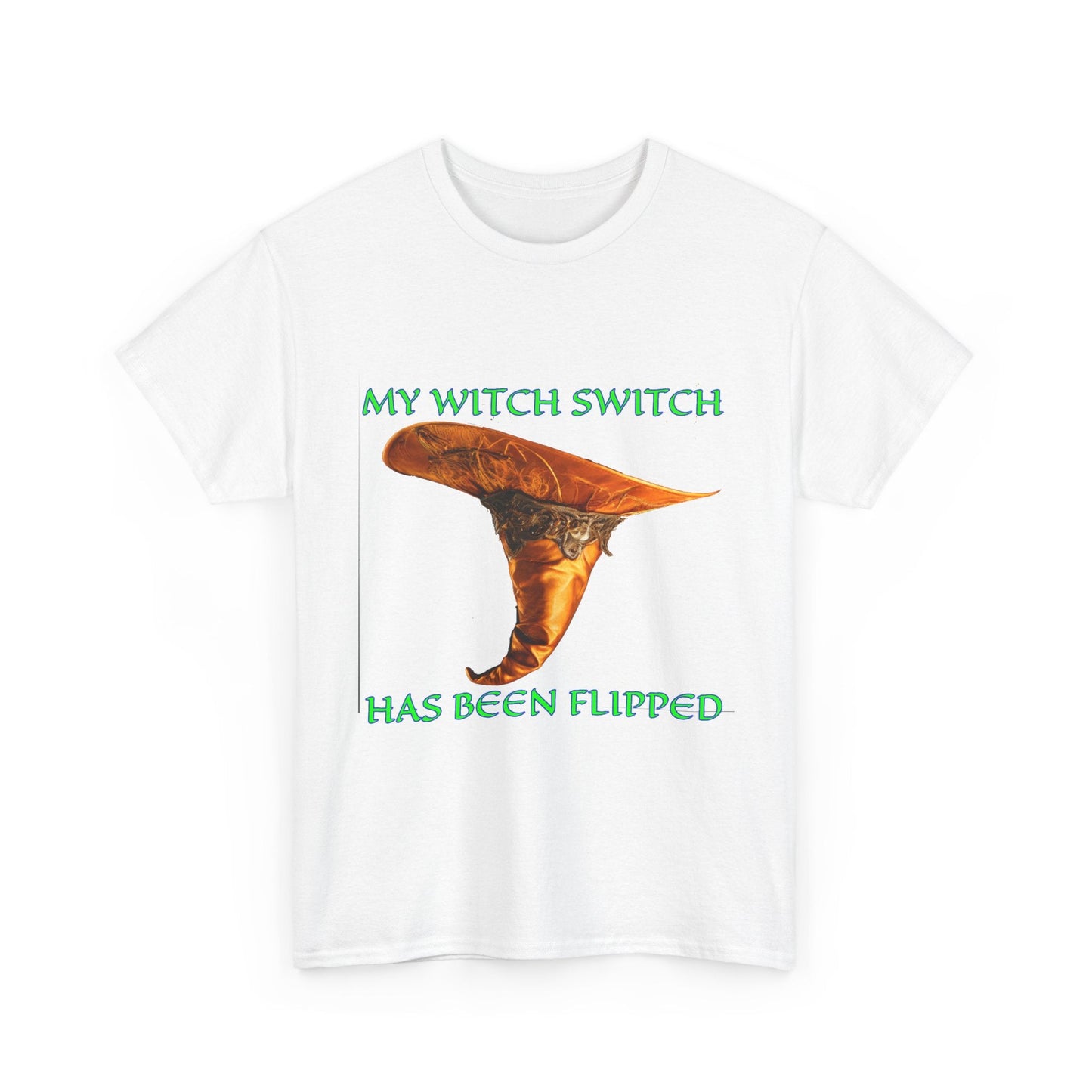 Unisex Heavy Cotton Tee - "My Witch Switch Has Been Flipped" - Perfect for Halloween & Witchcraft Lovers - S-Mart Shop Smart Treasures