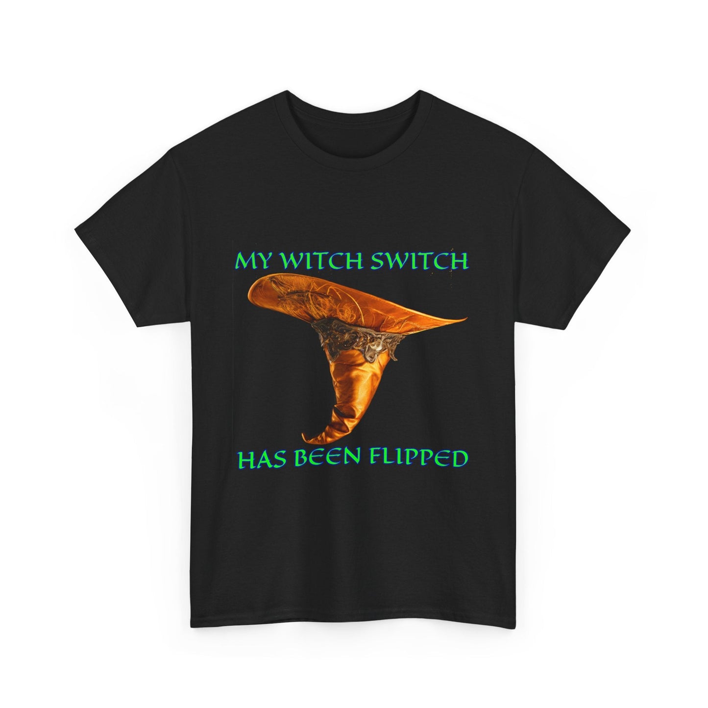 Unisex Heavy Cotton Tee - "My Witch Switch Has Been Flipped" - Perfect for Halloween & Witchcraft Lovers - S-Mart Shop Smart Treasures
