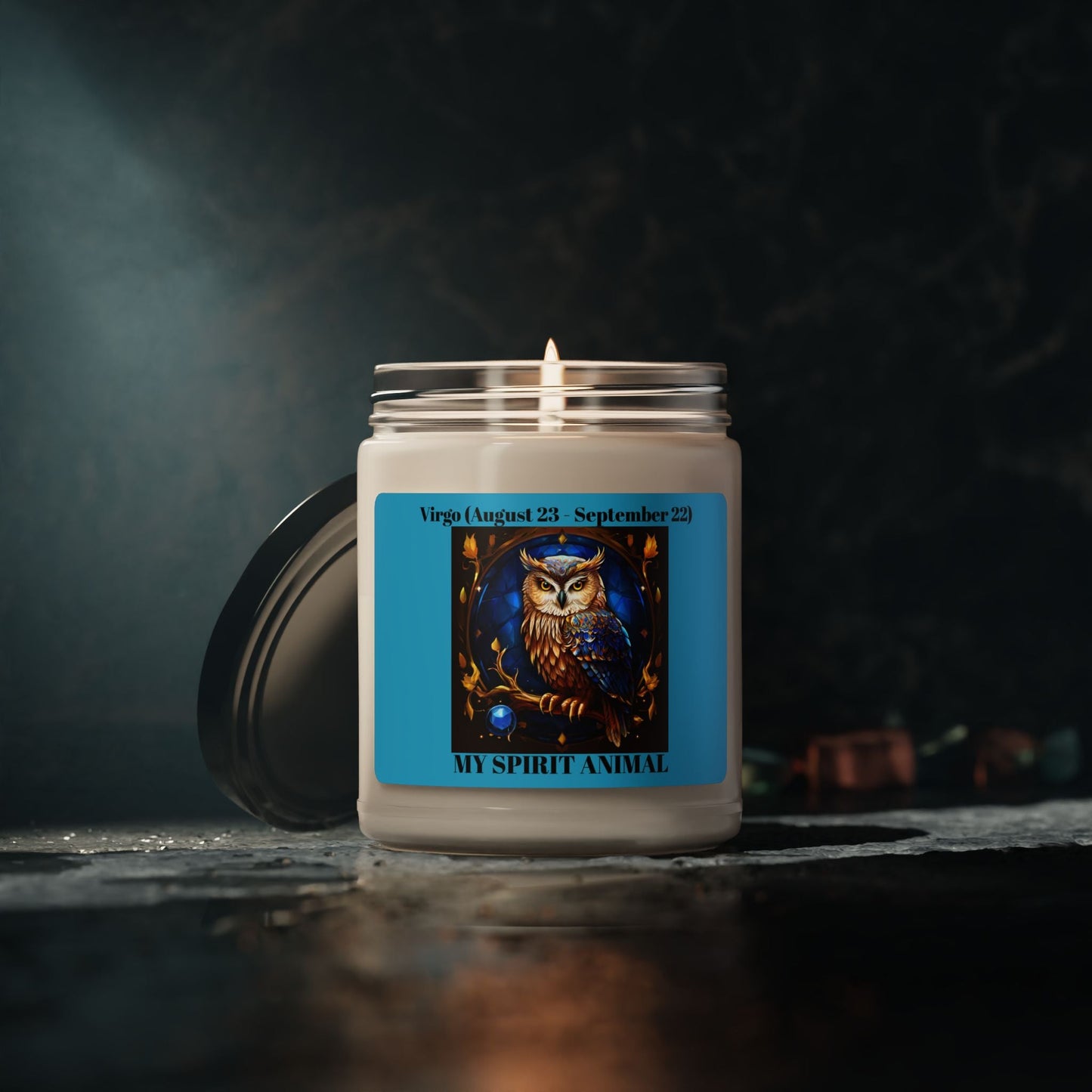 Virgo (August 23 - September 22) Mystical Owl Scented Soy Candle - 9oz Herbal Relaxation Candle for Home Decor - S-Mart Shop Smart Treasures
