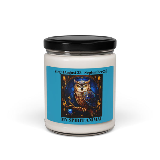 Virgo (August 23 - September 22) Mystical Owl Scented Soy Candle - 9oz Herbal Relaxation Candle for Home Decor - S-Mart Shop Smart Treasures