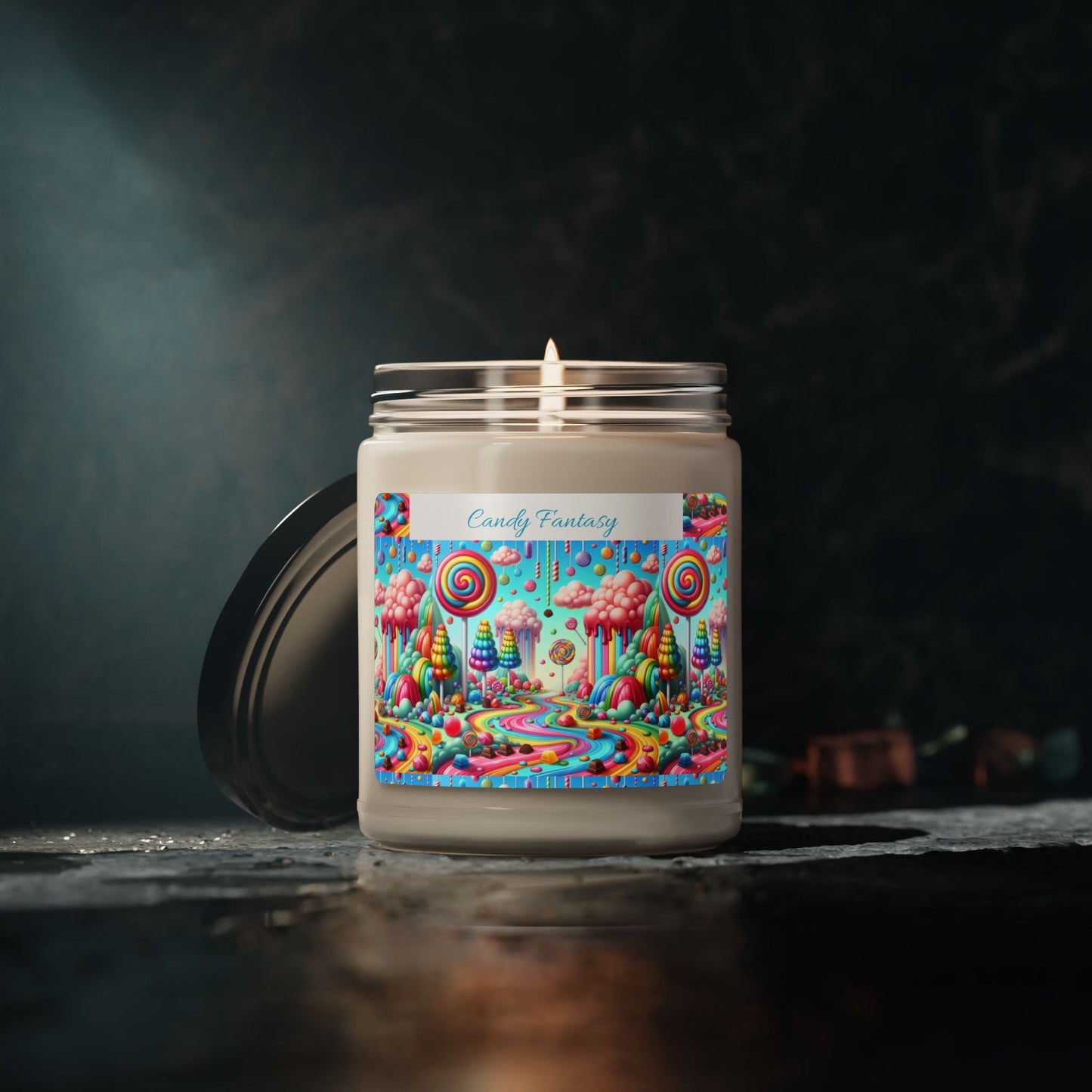 Whimsical Candy Fantasy Scented Soy Candle - 9oz Aromatic Bliss for Home Décor, Gifts, and Celebrations - S-Mart Shop Smart Treasures