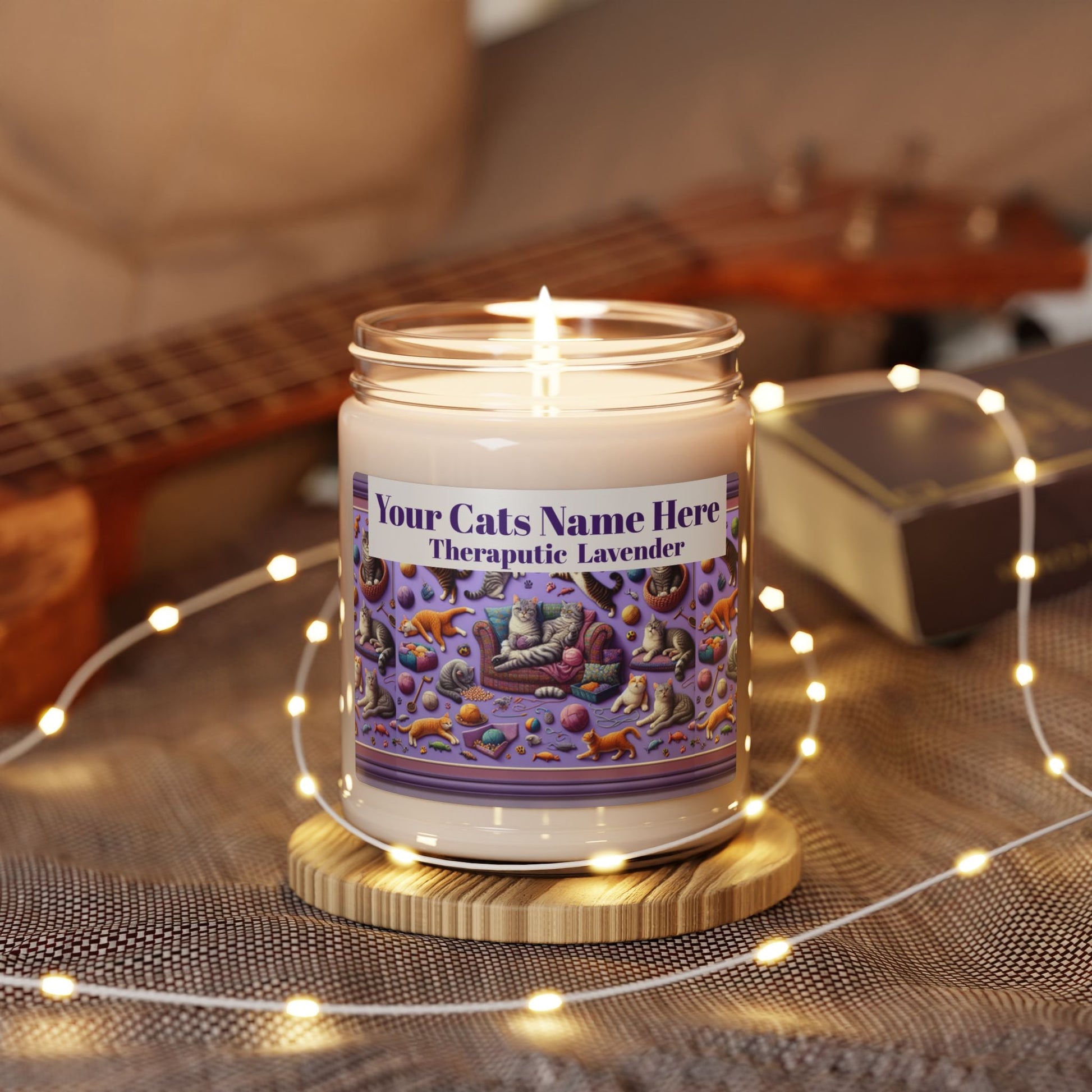 Whimsical Cat Therapeutic Lavender Soy Candle - 9oz - S-Mart Shop Smart Treasures