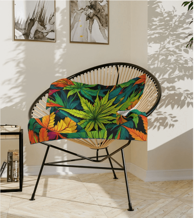 Cozy chair with plush blankets draped and soft decorative pillows arranged - S-Mart Shop Smart Treasures