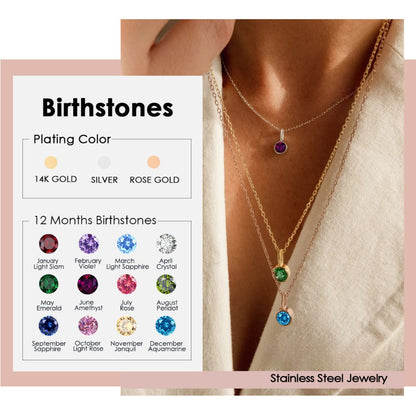 Fashion Personality Element Birthstone Necklace