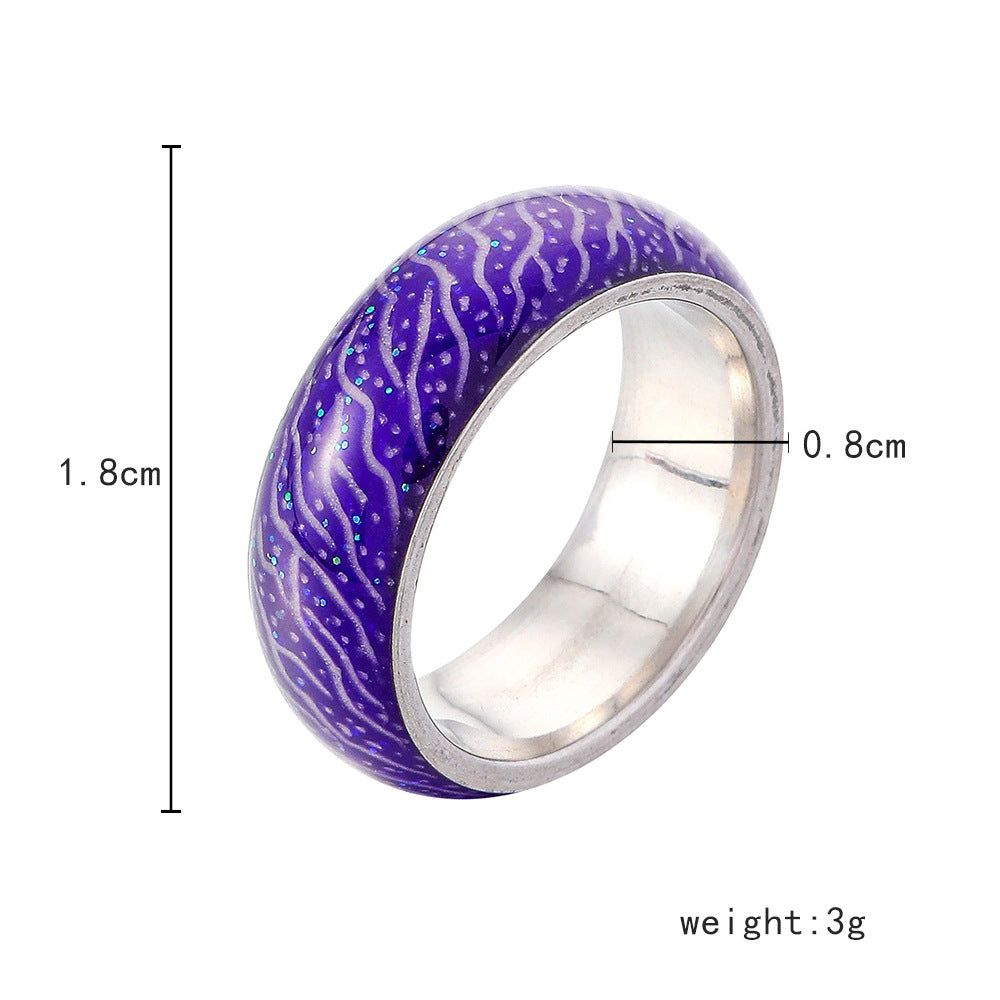 Glow Cracked Stainless Steel Ring