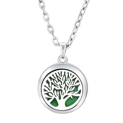 Pendant Perfume Locket Stainless Steel Essential Oil Diffuser Women's Necklace