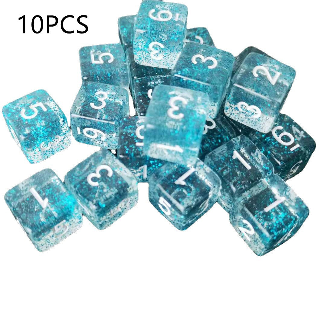 Transparent Light Blue 6 Sided Dice Set