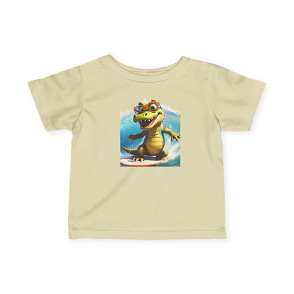 Cute Alligator Surfing Infant Tee - Perfect for Playtime & Summer Fun