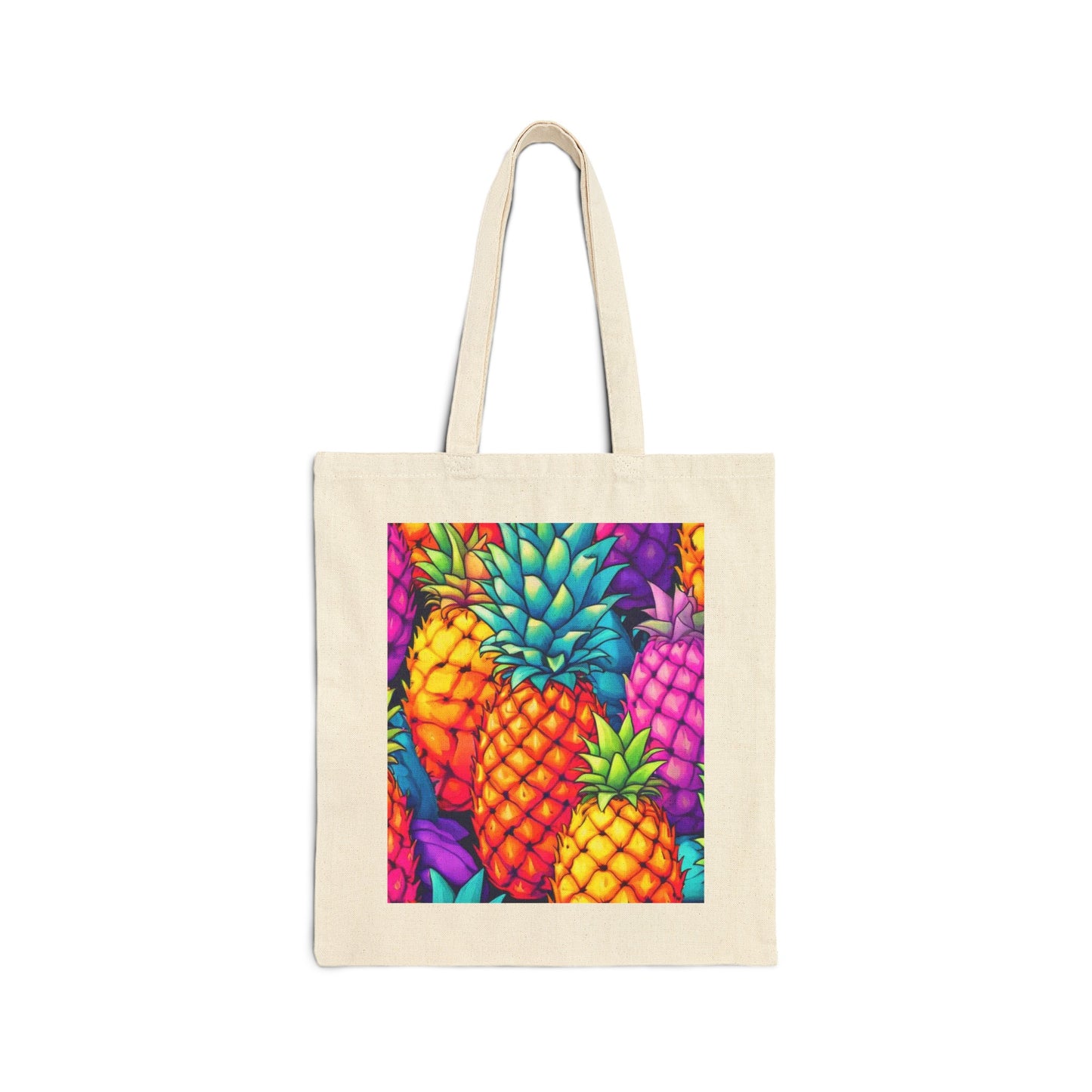 Rainbow pineapple Cotton Canvas Tote Bag