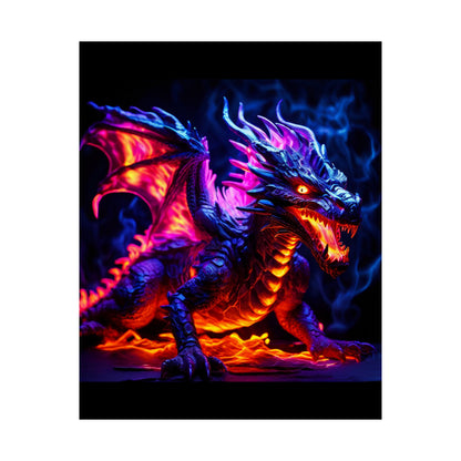 UV Black Light Reactive Neon Glow Dragon Matte Vertical Posters