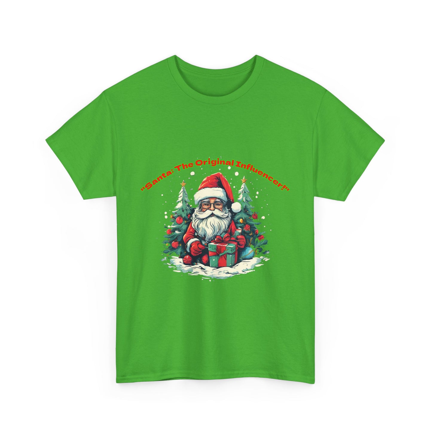 Festive Santa Unisex Heavy Cotton Tee - Perfect for Holiday Cheer Santa The Original Influencer