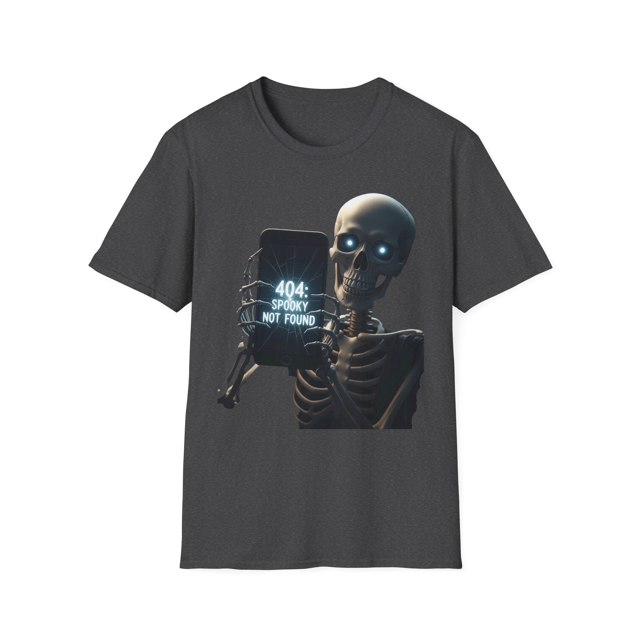 404 Spooky Not Found Skeleton T-Shirt, Halloween Tee, Unisex Graphic Shirt, Casual Wear, Fun Halloween Gift