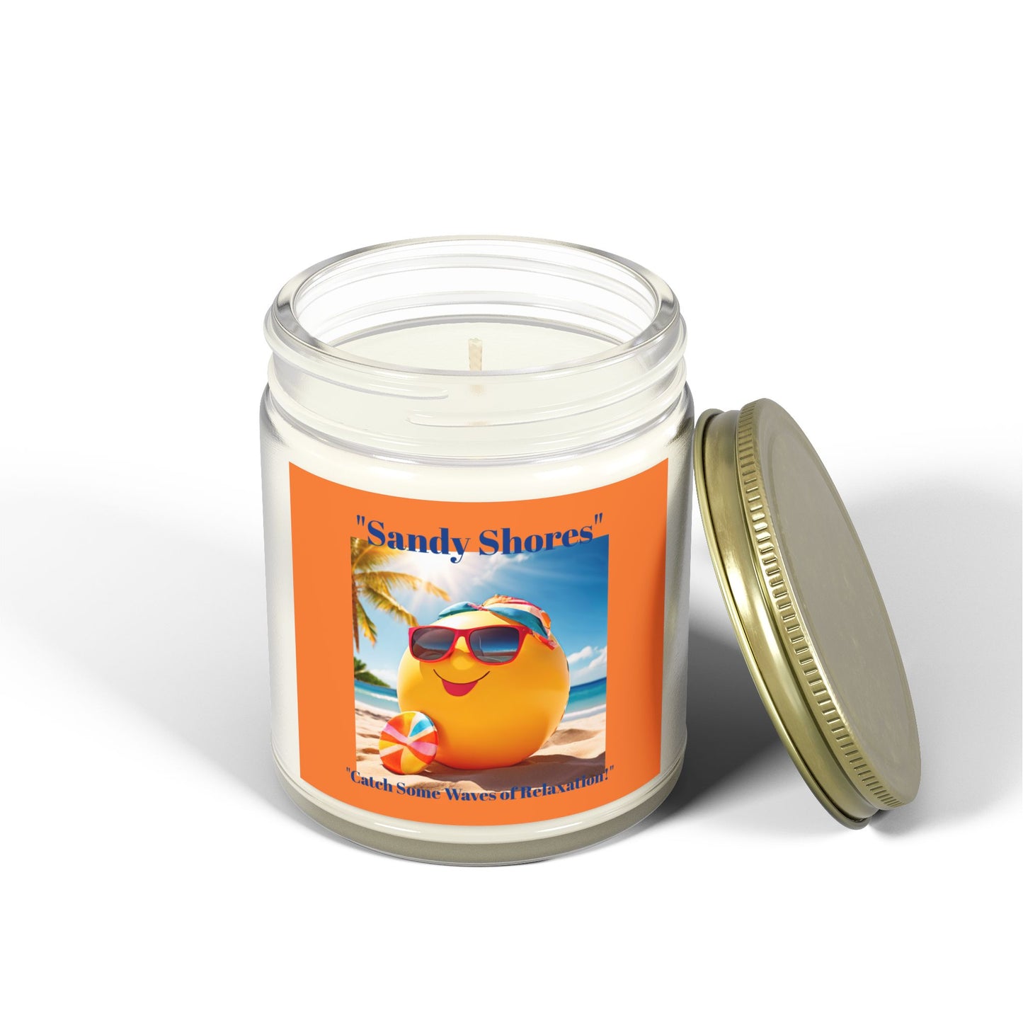 Sandy Shores Scented Candle - Coconut Apricot Wax | 4oz & 9oz | Relaxing Beach Vibes