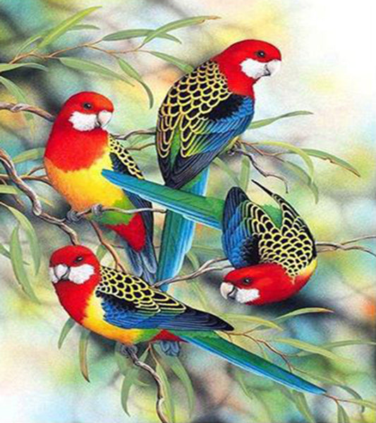 Parrot 5D Diamond Painting Living Room TV Cabinet Decoration Painting