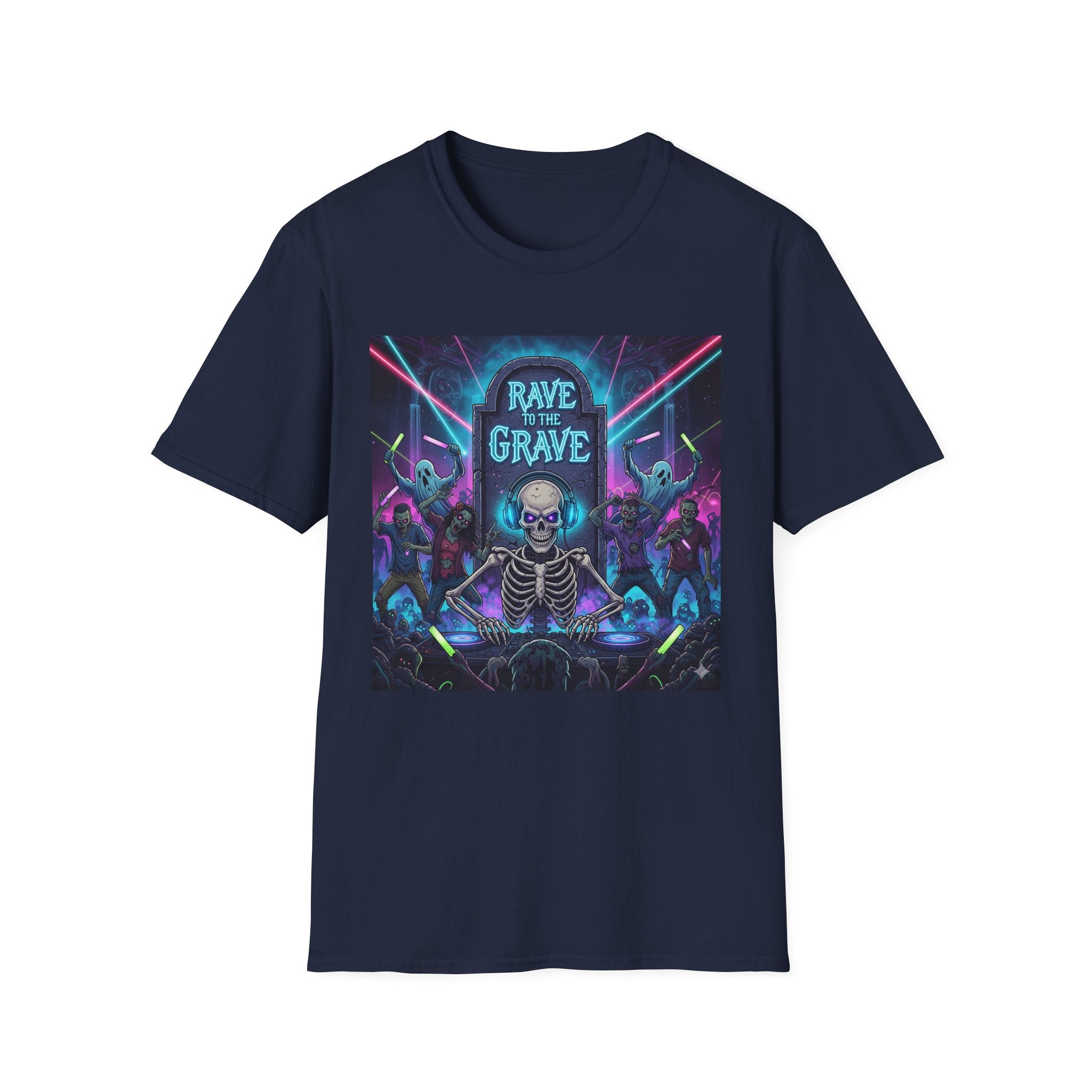 Rave to the Grave T-Shirt | Unisex Graphic Tee, Festival Wear, Halloween Costume, Edgy Apparel, Music Lovers