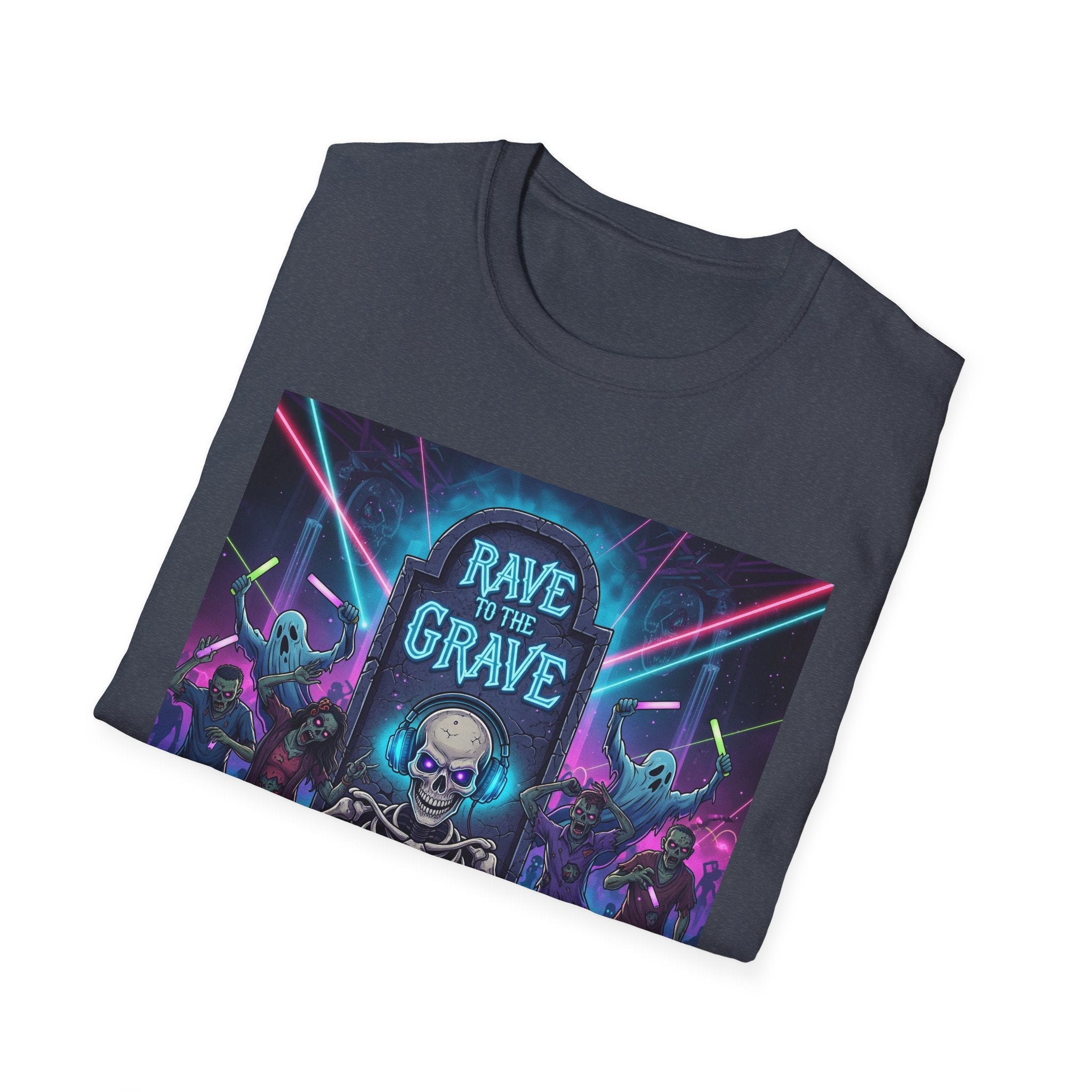 Rave to the Grave T-Shirt | Unisex Graphic Tee, Festival Wear, Halloween Costume, Edgy Apparel, Music Lovers