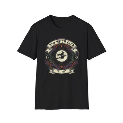 Unisex Bad Witch Club T-Shirt | Boho Style Tee, Witchy Gifts, Halloween Outfit, Casual Wear, Occult Apparel