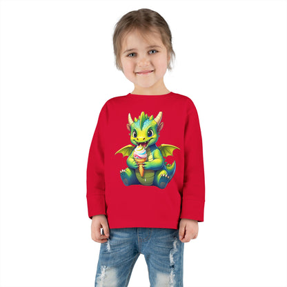 Cute Dragon Toddler Long Sleeve Tee - Perfect for Kids' Birthdays & Playtime