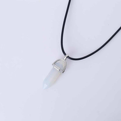 Jewelry Alien blasting necklace hex pendant necklace two pointed natural stone necklace Korean version of the source