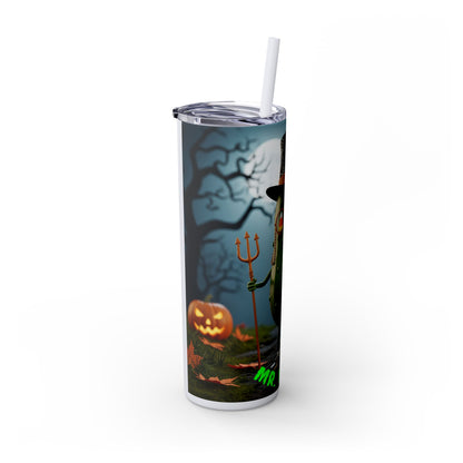 Halloween Mr. Pickle Tumbler, 20oz Skinny Tumbler with Straw, Fun for Parties, Trick or Treat, Kids Gift, Spooky Decor