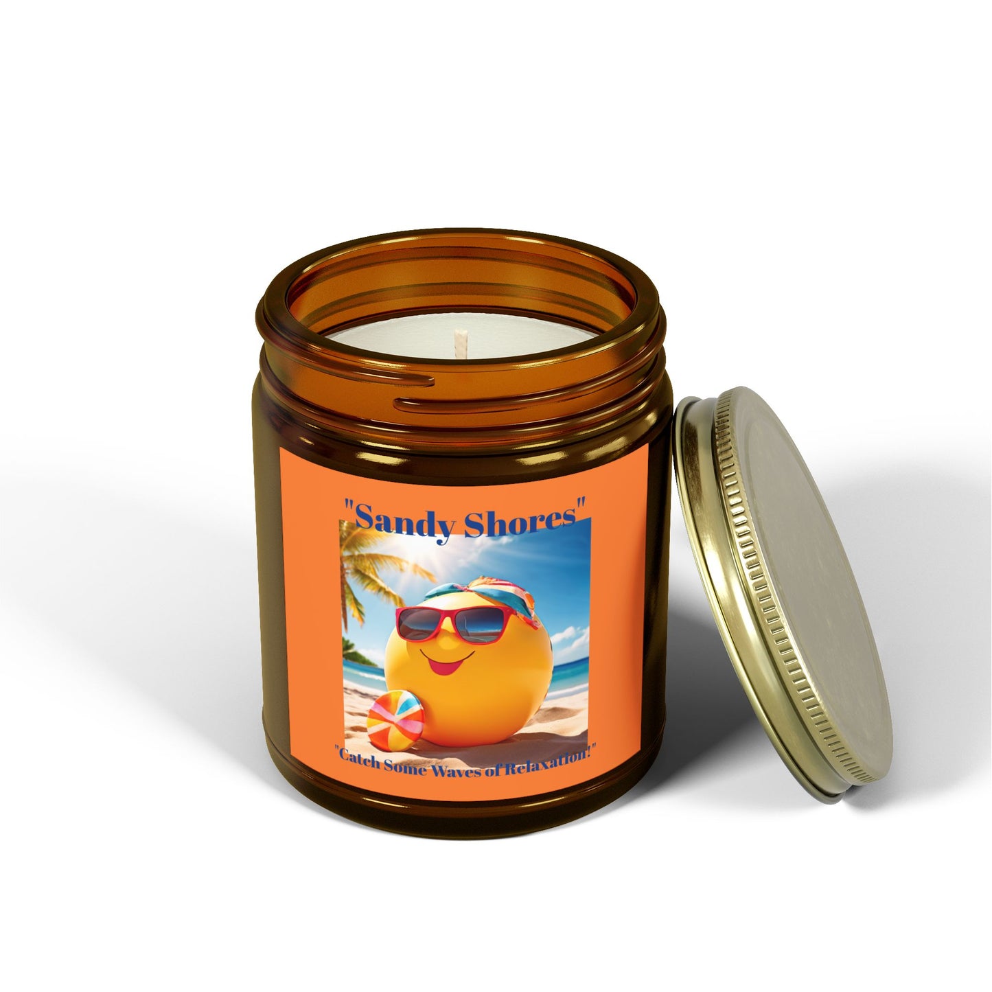 Sandy Shores Scented Candle - Coconut Apricot Wax | 4oz & 9oz | Relaxing Beach Vibes