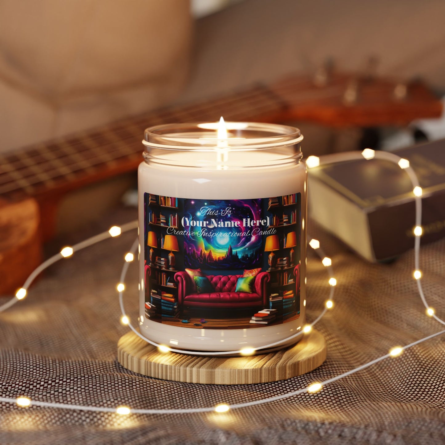 Cozy Reading Nook Customizable Your Name Here Scented Soy Candle - 9oz