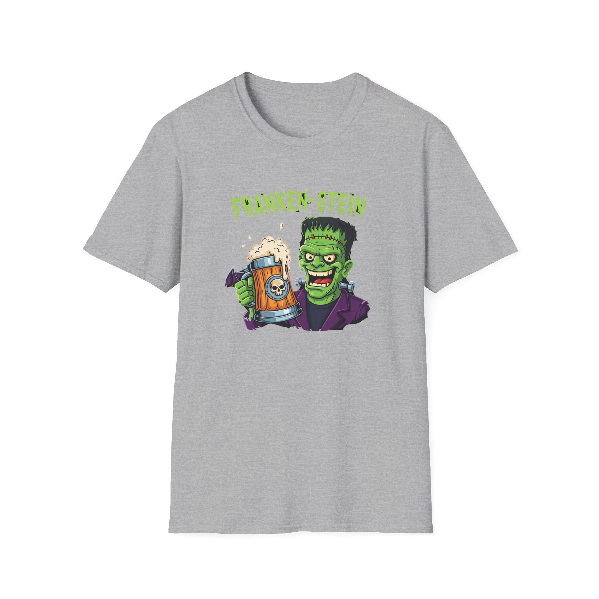 Franken-stein Beer T-Shirt, Spooky Halloween Apparel, Unisex Graphic Tee, Monster Mash Party Shirt, Halloween Costume Top, Beer Lover Gift