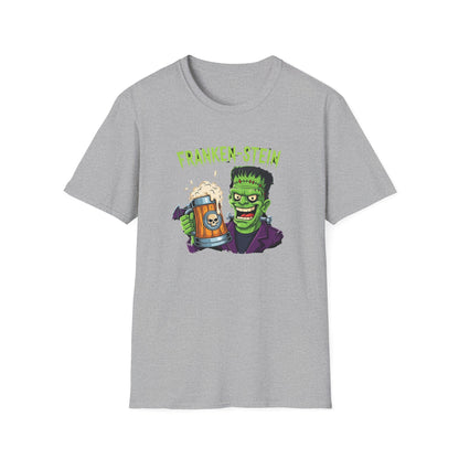 Franken-stein Beer T-Shirt, Spooky Halloween Apparel, Unisex Graphic Tee, Monster Mash Party Shirt, Halloween Costume Top, Beer Lover Gift