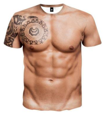 3DMuscle™ Muscle Tattoo Print 3D T-Shirt Muscle Man Round Neck Funy Sexy Clothing for Men