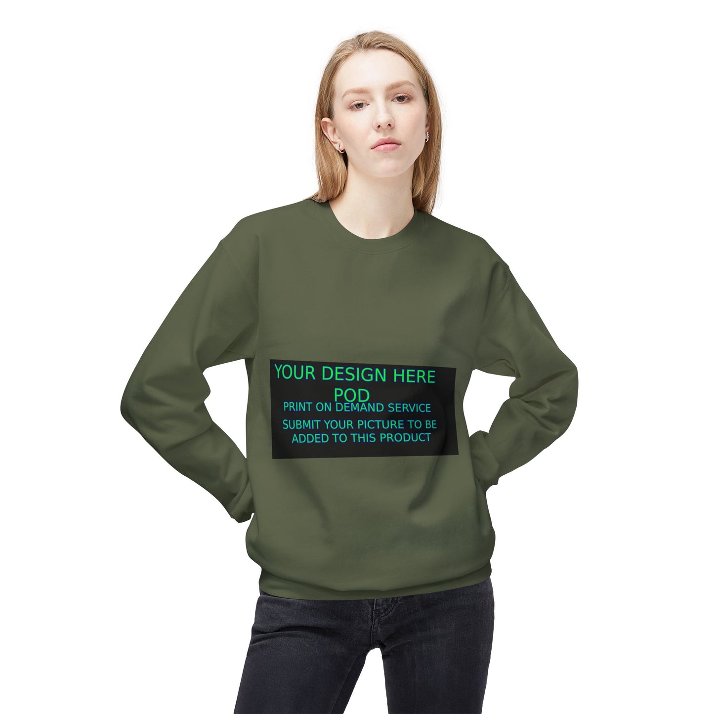 Customizable Unisex Fleece Crewneck Sweatshirt - Your Design Here